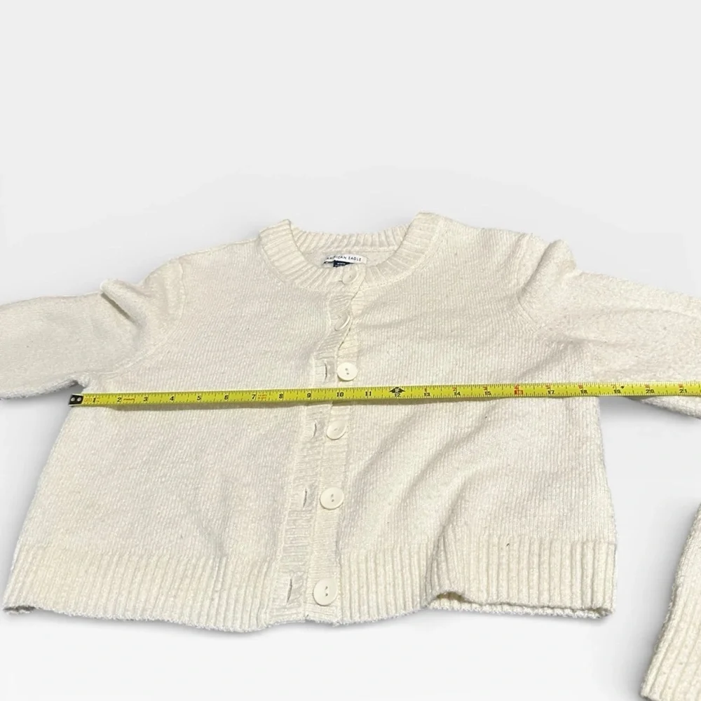 American Eagle Soft White Button Down Wool Sweater - Picture 5 of 6